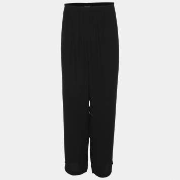 Pre Owned Eileen Fisher Black Silk Trousers XXL
