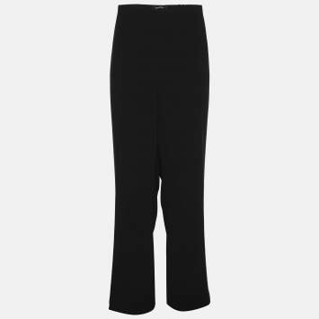 Pre Owned Elena Miro Black Crepe Straight Pants XXL