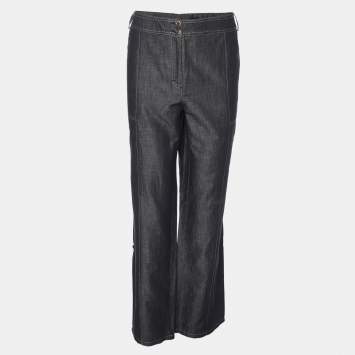 Pre Owned Elena Miro Blue Linen Blend Pants XXL