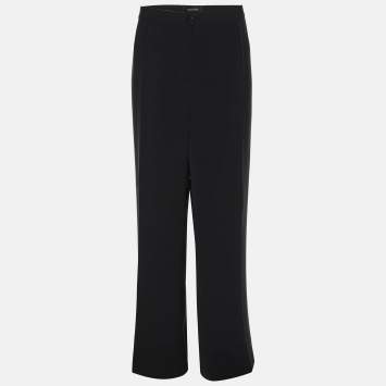 Pre Owned Elena Miro Black Crepe Straight Pants XXL