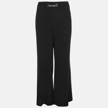 Pre Owned Elena Miro Black Jersey Embellished Pants XXL