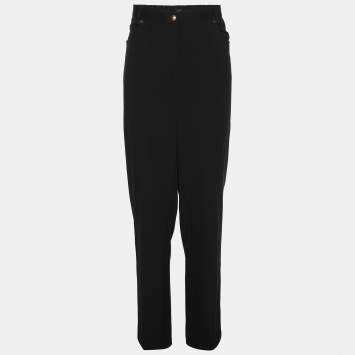 Pre Owned Elena Miro Black Jersey Straight Pants XXL