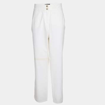 Pre Owned Elena Miro White Jersey Pants XXL