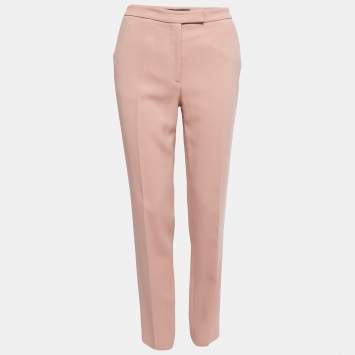 Pre Owned Elie Saab Dusty Pink Crepe Tailored Trousers S