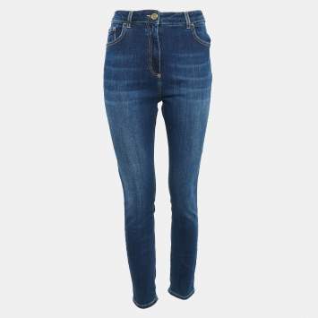 Pre Owned Elisabetta Franchi Blue Denim High Rise Jeans L Waist 31"