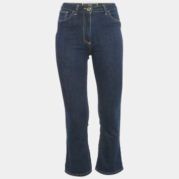 Pre Owned Elisabetta Franchi Blue Denim Flared Jeans S Waist 26"