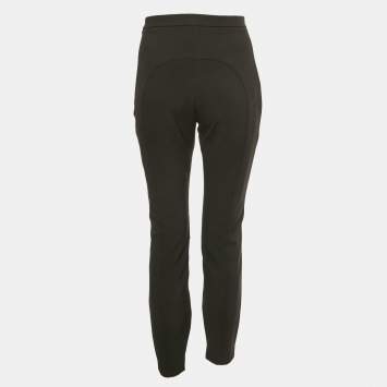 مملوكة مسبقًا Elisabetta Franchi Black Drill Jersey Trousers L