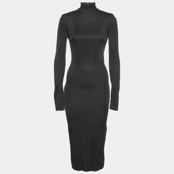 Pre Owned Elisabetta Franchi Black Jersey Open back Midi Dress M