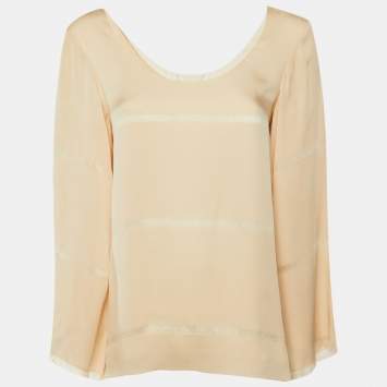 Pre Owned توب إيليزا بيتا فرانشي جيسبر حرير بيج صغير جدًا