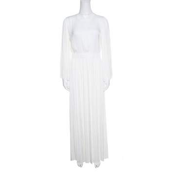 Pre Owned Elizabeth & James Ivory Cutout Back Josephine Pleated Dress S
