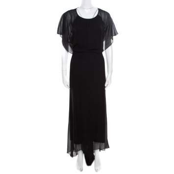 Pre Owned Elizabeth & James Black Silk Open Back Detail Camara Dress M