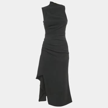 Pre Owned Elliatt Black Crepe High Neck Giovanna Dress XS