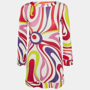 Pre Owned Emilio Pucci Multicolor Printed Jersey Mini Dress M
