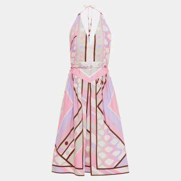 Pre Owned Emilio Pucci Cotton Midi Dress 40