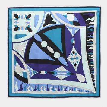Pre Owned Emilio Pucci Multicolor Printed Silk Square Scarf