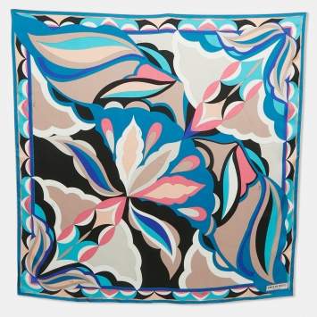 Pre Owned Emilio Pucci Multicolor iride Print Silk Scarf