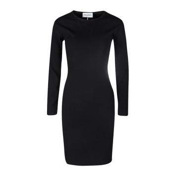 Pre Owned Emilio Pucci Black Wool Blend Cutout Back Detail Long Sleeve Dress M