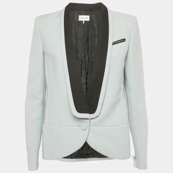 مملوكة مسبقًا بليزر بأزرار أمامية قماش كريب أزرق فاتح إميليو بوتشي مقاس متوسط