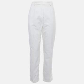 مملوكة مسبقًا Emilio Pucci White Taffeta Trousers M
