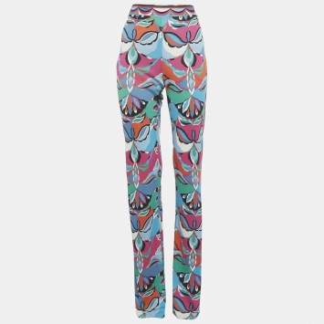 مملوكة مسبقًا Emilio Pucci Multicolor Printed Jersey Trousers M