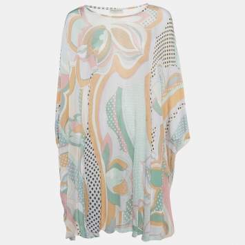 Pre Owned Emilio Pucci Multicolor Printed Jersey Oversized Mini Dress S