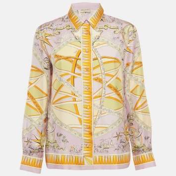 Pre Owned Emilio Pucci Multicolor Printed Silk Button Front Shirt S