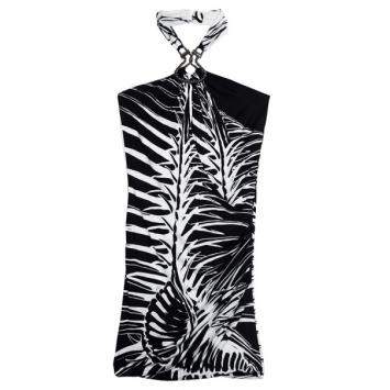 Pre Owned Emilio Pucci Bianco Nero Stretch Top S