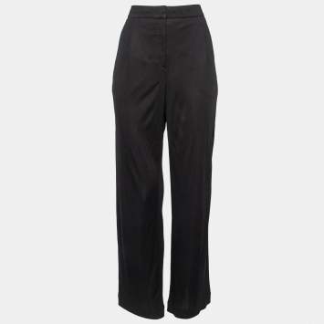 Pre Owned Emilio Pucci Black Jersey Straight Trouser L