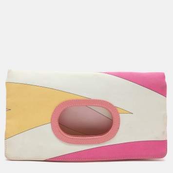 Pre Owned Emilio Pucci Multicolor Fabric Fold Over Clutch
