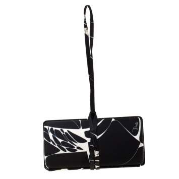 Pre Owned Emilio Pucci Black/White Satin Clutch