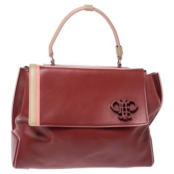 Pre Owned Emilio Pucci Tri Color Leather Pilot Top Handle Bag