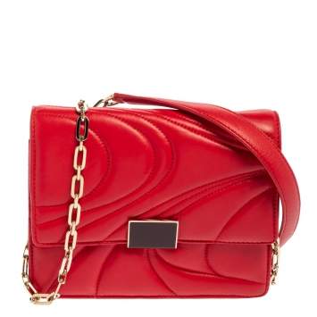Pre Owned Emilio Pucci Red Quilted Leather Shoulder Bag