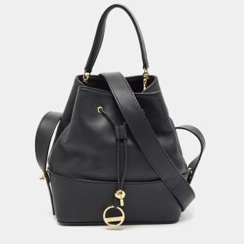 Pre Owned Emilio Pucci Black Leather Bonita Bucket Bag