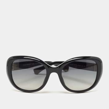 Pre Owned Emporio Armani Black Gradient Polarized Sunglasses