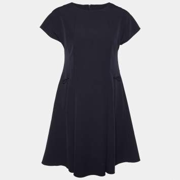 مملوكة مسبقًا Emporio Armani Black Crepe Knee Length Dress M