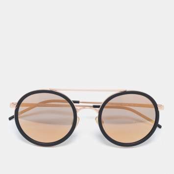 Pre Owned Emporio Armani Black EA 2041 Round Sunglasses