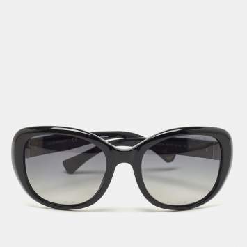 Pre Owned Emporio Armani Black Gradient Polarized Sunglasses