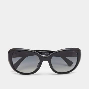 Pre Owned Emporio Armani Black Gradient Polarized Sunglasses