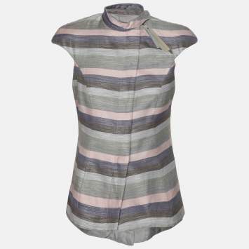 Emporio Armani Multicolor Striped Cotton Sleeveless Vest S