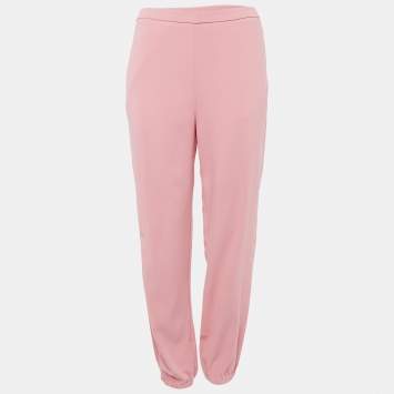 Pre Owned Emporio Armani Pink Crepe Trousers S