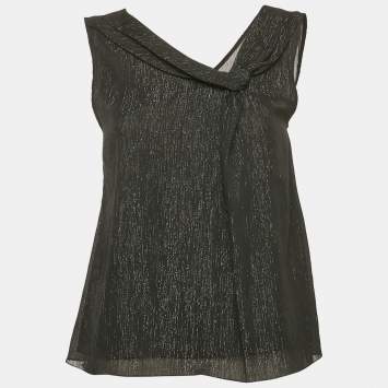 Emporio Armani Black Lurex Tank Top M