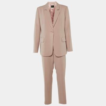 Emporio Armani Pink Crepe Pant Suit L
