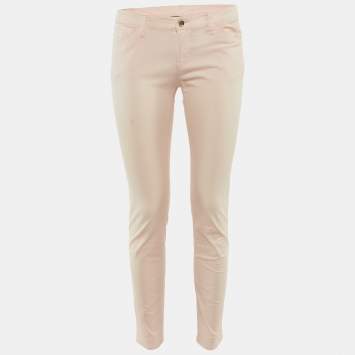 مملوكة مسبقًا بنطلون إمبريو أرماني جينز سكينى قطني وردي محمر مقاس متوسط