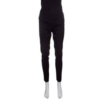Pre Owned Emporio Armani Black Wool Tailored Pants S