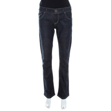 Pre Owned Emporio Armani Indigo Dark Wash Denim Flared Jeans M