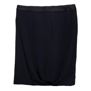 Pre Owned Emporio Armani Black Crepe Draped Knot Detail Mini Skirt S