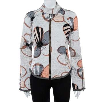 Pre Owned Emporio Armani Multicolor Floral Print Quilted Jacket L