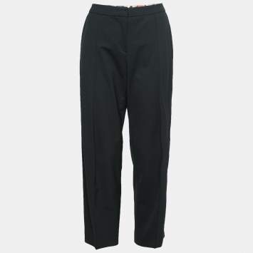 Pre Owned Emporio Armani Black Wool Tailored Pants M