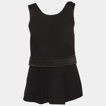 Pre Owned Emporio Armani Black Knit Sleeveless Top S