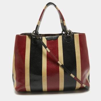 Emporio Armani Multicolor Snakeskin Embossed Leather Tote